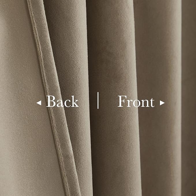 Wide Doorway Curtain 80 inches Long Camel Beige Room Darkening Privacy Protect - Image 3