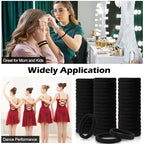 Chuangdi 1000 Pcs Black Hair Ties Bulk for Women Elastics Curly Wavy Thick Thin Hair Bands Seamless Cotton Ponytail Holders Christian Charity Donation Supplies
