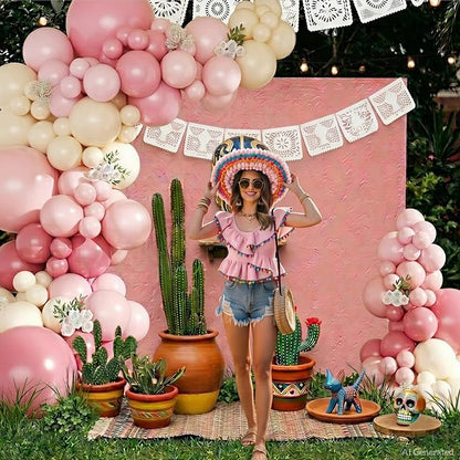 CROSSFINGERS Dusty Pink Balloon Arch Kit, Mexican Fiesta Party Decorations | - Image 6