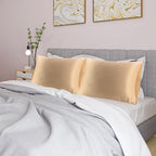 uxcell 2 Pack Silk Satin Pillowcase for Hair and Skin, Cool, Silky, Soft Breathable Pillow Cases King Size 20x36 Inch Sateen Pillowcase Caramel with Envelope Closure