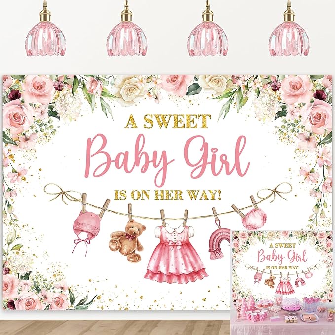 Cute Clothes Baby Shower Backdrop by Unknown