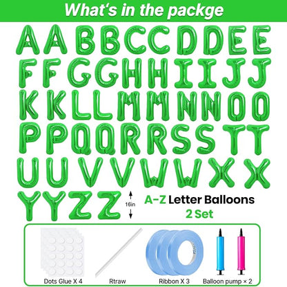 LIOZEOKUN Letter Balloons 16 Inch Alphabet A-Z Mylar Foil Balloons 2 Set - Image 2