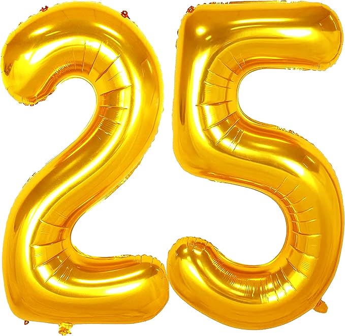 Jonhamwelbor 25 Gold Balloons 40 Inch Number 25 or 52 Big Giant Jumbo Huge Foil by Jonhamwelbor