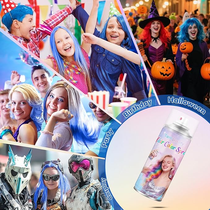 Red Temporary Hair Color Spray - Washable & Non-Sticky Hair Dye for Halloween, Cosplay, Parties-Safe for Kids, Women & Men - Quick-Drying & Easy to Wash Out(120ml)