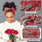 Yeshan Wide Headbands for Women Boho Knotted Head Wraps Turbans Non Slip Bandana Headbands Sport Yoga Workout Stretchy Hair bands,Pack of 6