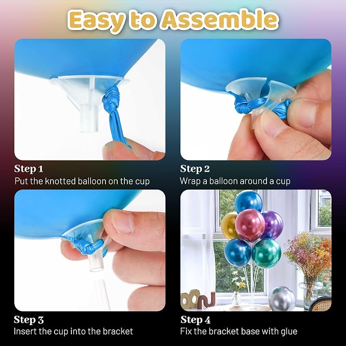 24 Sets Balloon Stand Kit, Balloon Sticks - Image 4