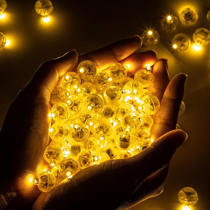 50pcs LED Yellow Balloon Light Mini Tiny LED Light, Small Round Led Ball Lamp - Image 4