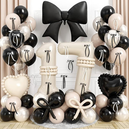 40 Inch Beige 17 Number Balloon by Jobkoo