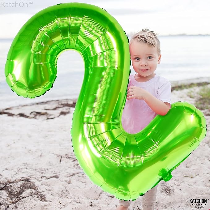 KatchOn Light Green 2 Balloon Number 40 Inch | Green Number 2 Balloon - Image 2