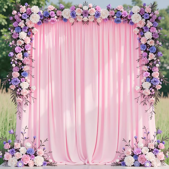 Asee'm Pink Backdrop Curtains Drapes by Aseem