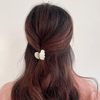 Small Hair Clips,1.4" Heart Acetate Hair Claw Clips, Strong Hold Nonslip Half-Up Jaw Clip Hair Accessories Birthday Thanksgiving Christmas Gift for Women Girls Mother Daughter Thin Thick(6 PCS)