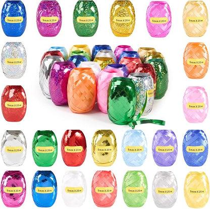24 Rolls Curling Ribbon Balloon Curling Ribbons Set, 3/16 Inch x 22 Yards by Unknown
