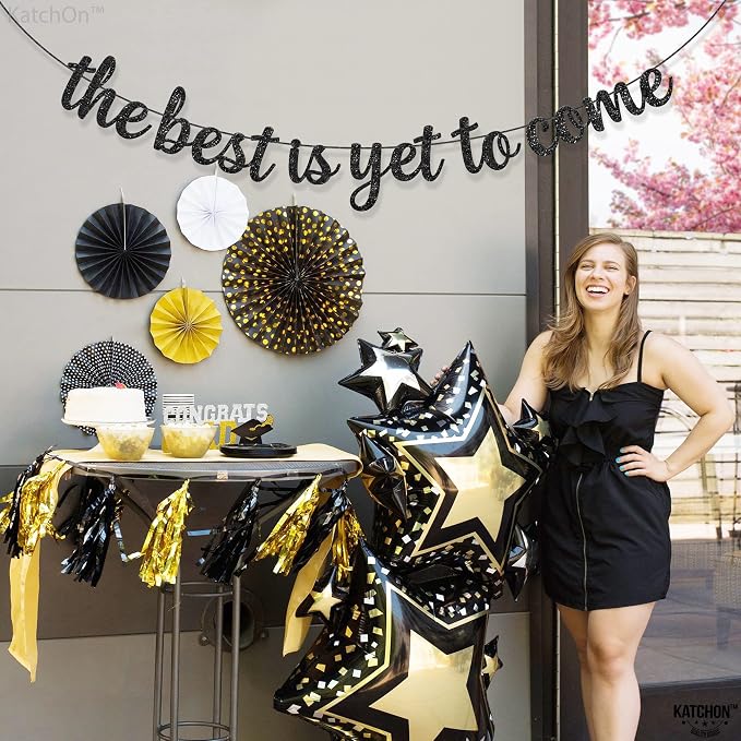 KatchOn Black Graduation Decorations 2026- No DIY 10 Feet | The Best is Yet to - Image 2