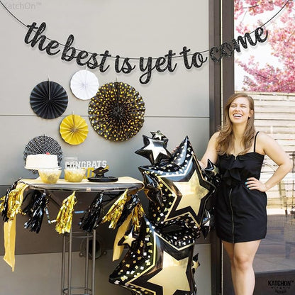 KatchOn Black Graduation Decorations 2026- No DIY 10 Feet | The Best is Yet to - Image 2