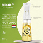 Mistifi Oliver Oil Sprayer for cooking, Spray bottle 12oz, Non-Aerosol Refillable Dispenser Oil Mister FS604 Salad Style