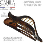 Camila Paris CP2372 2PK French Hair Clips, Large Slide Hair Clips for Volume Hair, Strong Hold No Slip Grip, Girls Hair Claw Clips for Women, Durable Styling Girls Hair Accessories, Made In France