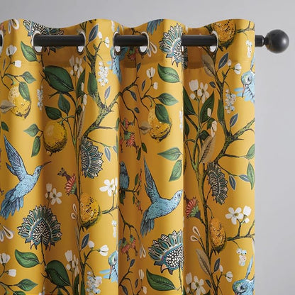 Topfinel 60 Inches Long Custom Mustard Yellow Luxury Curtains by Topfinel