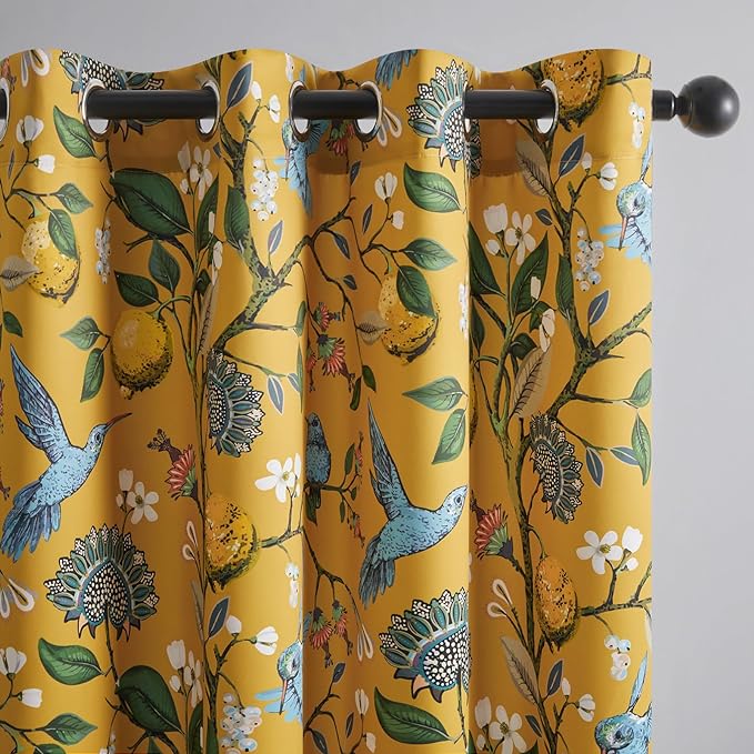 Topfinel Living Room Curtains 72 Inches Long Mustard Yellow Vintage Curtains & by Topfinel