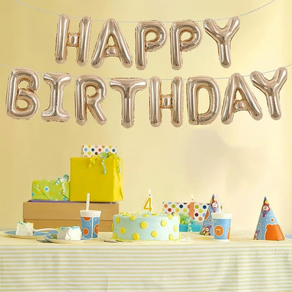 TONIFUL 16 Inch Champagne Gold Happy Birthday Balloon Banner Decorations | - Image 5