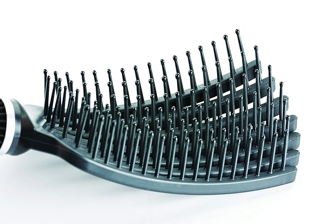 Premium Tangle Buster Brush – Soft Nylon Travel-Friendly Bristles – Long Durable Rubber Handle – Ideal for Wet and Dry Hair & Easy Grooming, Cashmere Color