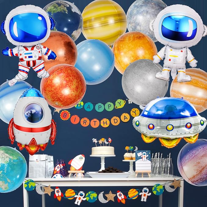 16 Pieces Galaxy Space Balloons - Image 2