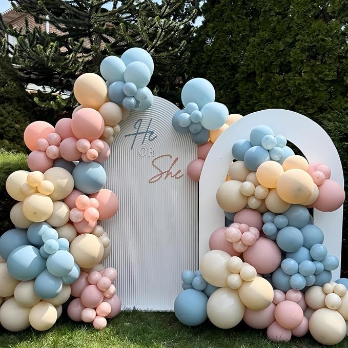 Pink and Blue Balloons Gender Reveal Boy or Girl 12inch Pastel Light Pink Slate - Image 8