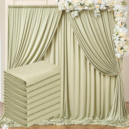 40 ft x 10 ft Wrinkle Free Light Green Backdrop Curtain by Outpain