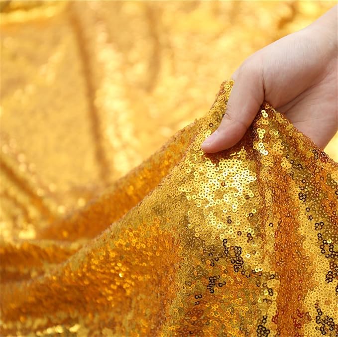 Eternal Beauty Yellow Gold 3mm Sequin Backdrop 10x10 Ft - Image 5