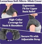 Microwavable Heating Pad for Neck, Shoulders, and Back by Joy & Grace | 5 Lb Weighted Neck & Shoulder Wrap | Moist Heat Therapy Pack for Relaxation and Comfort | Soft Micro-Mink Cover | Scented Gray