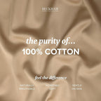 Beckham Hotel Collection 100% Cotton Pillow Cases King Size Set of 2, 500TC, Luxury Sateen Pillowcases, Open End, Breathable, Moisture-Wicking, Sand
