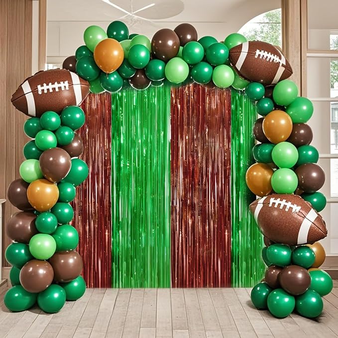 4 Packs Football Foil Fringe Curtain, Baby Shower, Super Bowl, Football Game - Image 3