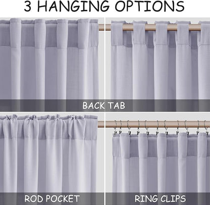 Lavender Purple Linen Curtains 102 Inches Long - Image 2