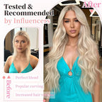 KooKaStyle Clip in Long Wavy Synthetic Hair Extension 20 Inch Pearl Blonde 4PCS Thick Hairpieces Fiber Double Weft Hair for Women