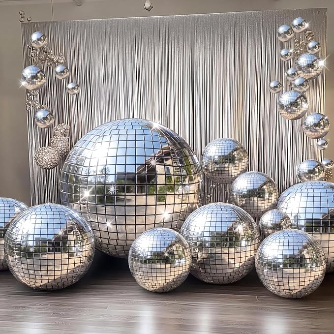 6 Pcs Giant Metallic Party Balloons, Birthday Wedding Bridal Shower Disco Party - Image 3
