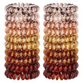 JessLab Spiral Hair Ties, 20 Pcs Traceless Phone Cord Hair Ties No Crease Spiral Bracelet Plastic Coil Ponytail Holders No-Damage Headband Hair Accessory for Girls Women Ladies Gift, Mix Color 1