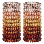 JessLab Spiral Hair Ties, 20 Pcs Traceless Phone Cord Hair Ties No Crease Spiral Bracelet Plastic Coil Ponytail Holders No-Damage Headband Hair Accessory for Girls Women Ladies Gift, Mix Color 1