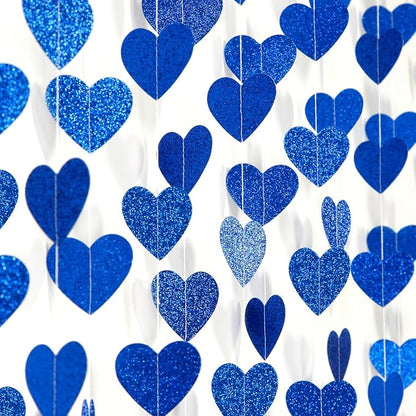 Royal Blue Party-Decoration Heart Garland - 52ft 21st Birthday Bachelorette by LastingSurprise