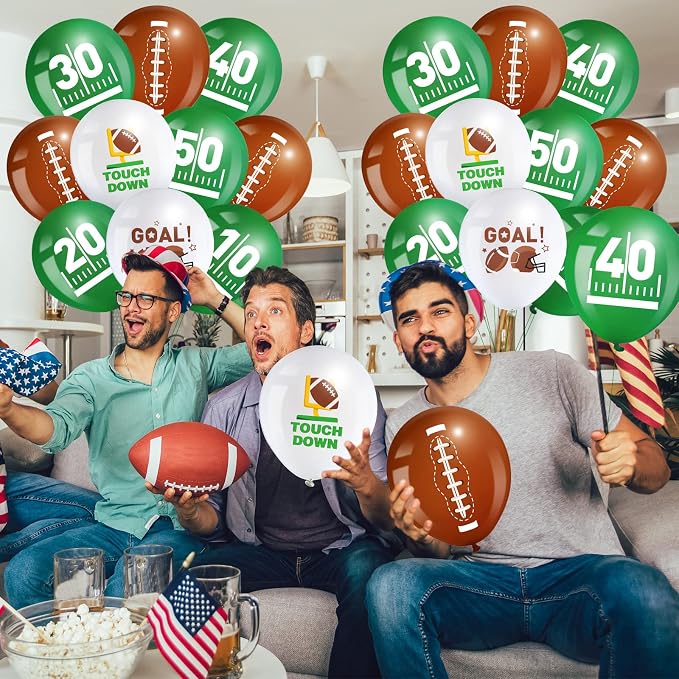Censen 45 Pieces Football Balloons 12 Inch Sport Latex Balloons Football Party - Image 5