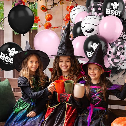 Halloween Balloons, Cute Ghost Bat BOO Print Balloons, Halloween Kids Birthday - Image 5