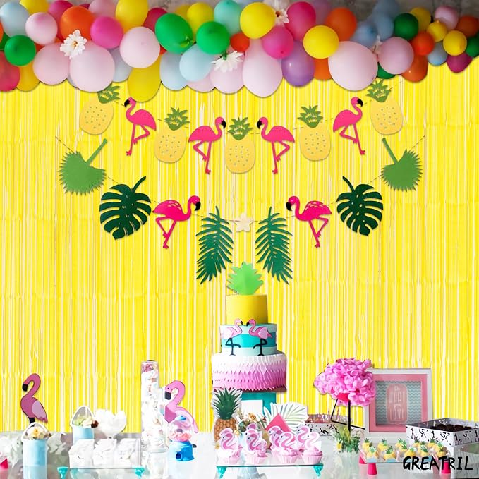 Yellow Streamers Party Backdrop - Image 3