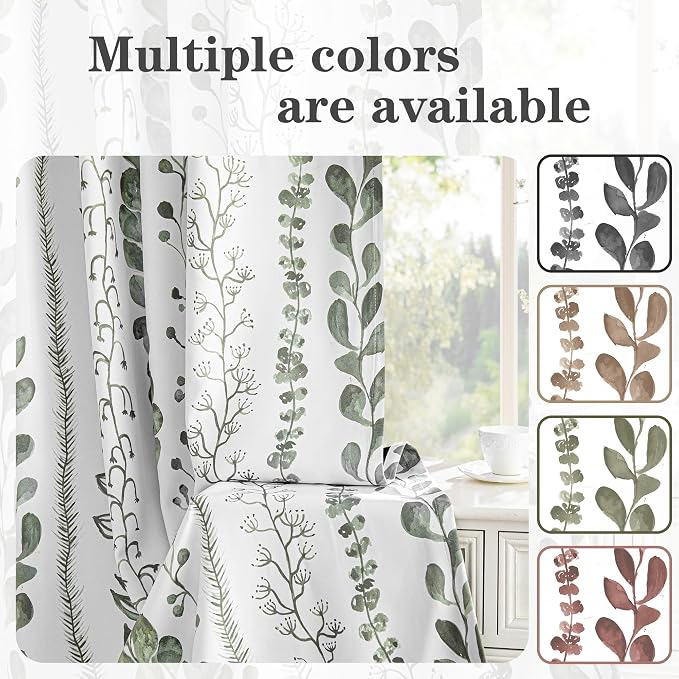 Sage Green Blackout Curtains 72 Inches Long 2 Panels Boho Curtains - Image 3