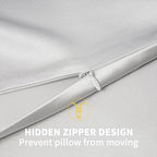 ZIMASILK 100% Pure Mulberry Silk Pillowcase for Hair and Skin Health,Soft and Smooth,Both Sides Premium Grade 6A Silk,600 Thread Count,with Hidden Zipper,1pc(Standard 20''x26'',Light Grey)