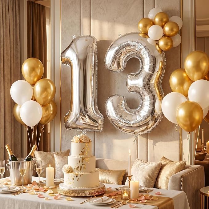 YPSelected 32 Inch Large Foil Helium Number Balloon Birthday Wedding Party 0-9 - Image 4
