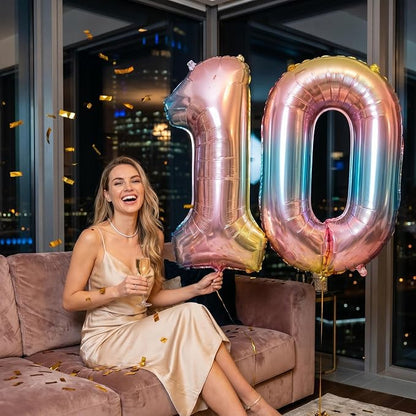 Number 10 Balloon Foil Mylar Balloons - Image 2