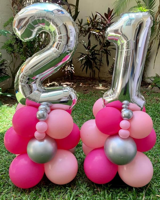 40 Inch Silver 22 Balloons Giant Number 22 Balloons Silver 22 Birthday Balloons - Image 3
