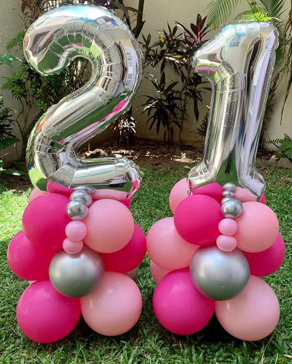 40 Inch Silver 21 Number Balloons Giant Jumbo Huge 12 or 21 Foil Mylar Helium - Image 4