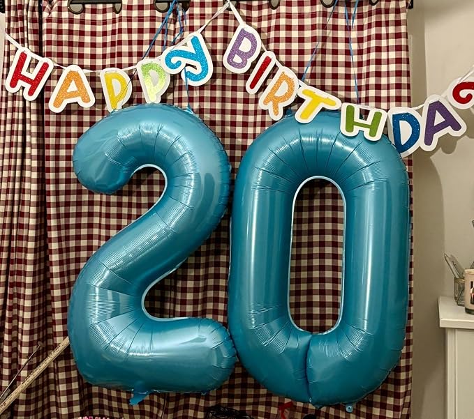 Number 0 Balloon Birthday Decorations, 40In Light Blue Balloons - Image 2