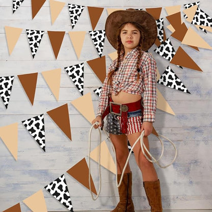 Boao 5 Pack Western Cowboy Party Decorations Bandana Pennant Banner Wild West - Image 4