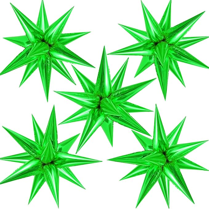 60 Pcs Star Balloons Explosion 12 Point Foil Cone Balloons Magic Balloon Large by TOTAFAM