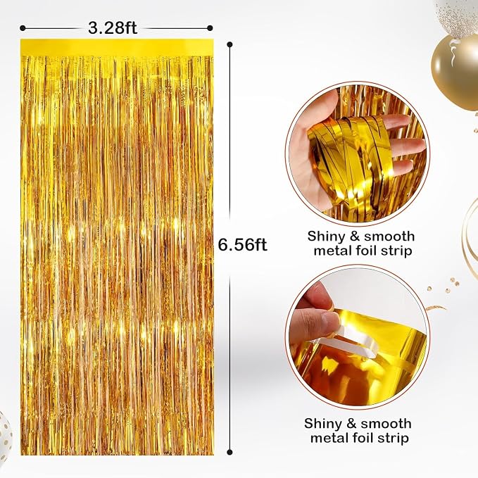 2Pack Gold Party Streamers, Baby Shower, Photo Booth Props - Image 5